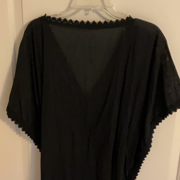 Gorgeous Short Caftan Swim Cover - Black, Handcrafted in Mexico NWOT - Picture 12 of 17